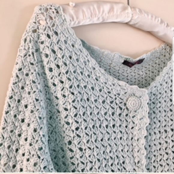 "French Postcards" Crochet Sweater / Jacket (M/L) - Picture 4 of 11